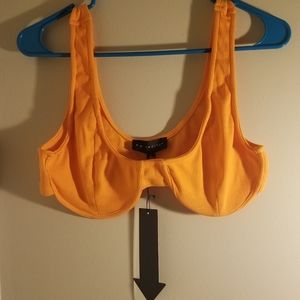 Orange crop top pants set